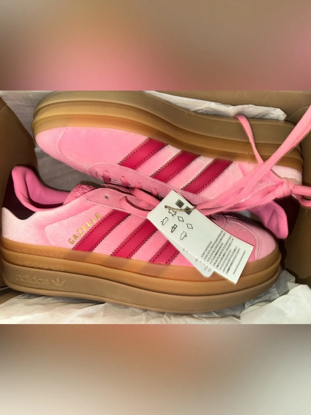 adidas Pink and Dark Pink Gazelle Women’s Suede Sneakers